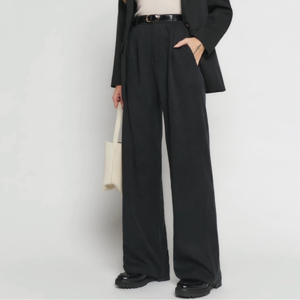 Reformation Mason Black Pants Sz 4